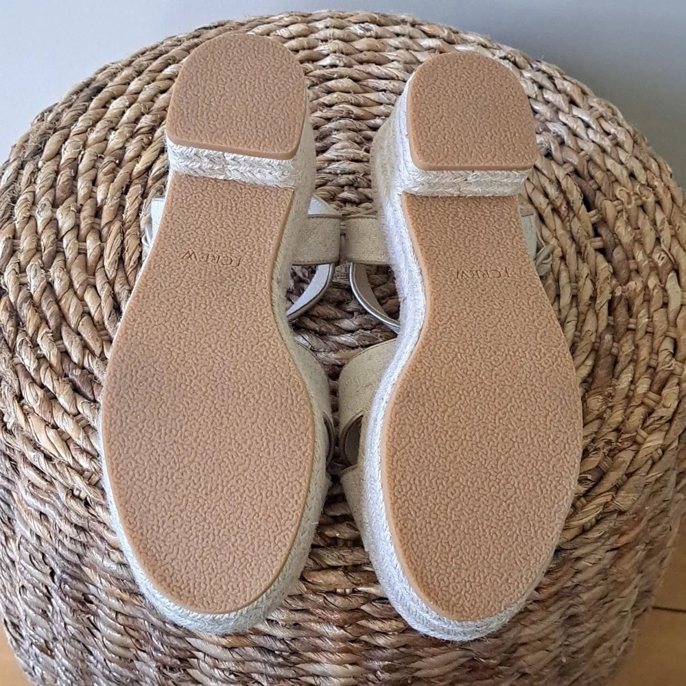 NWOT J.Crew Factory Beige Platform‎ Espadrille Block 2.5